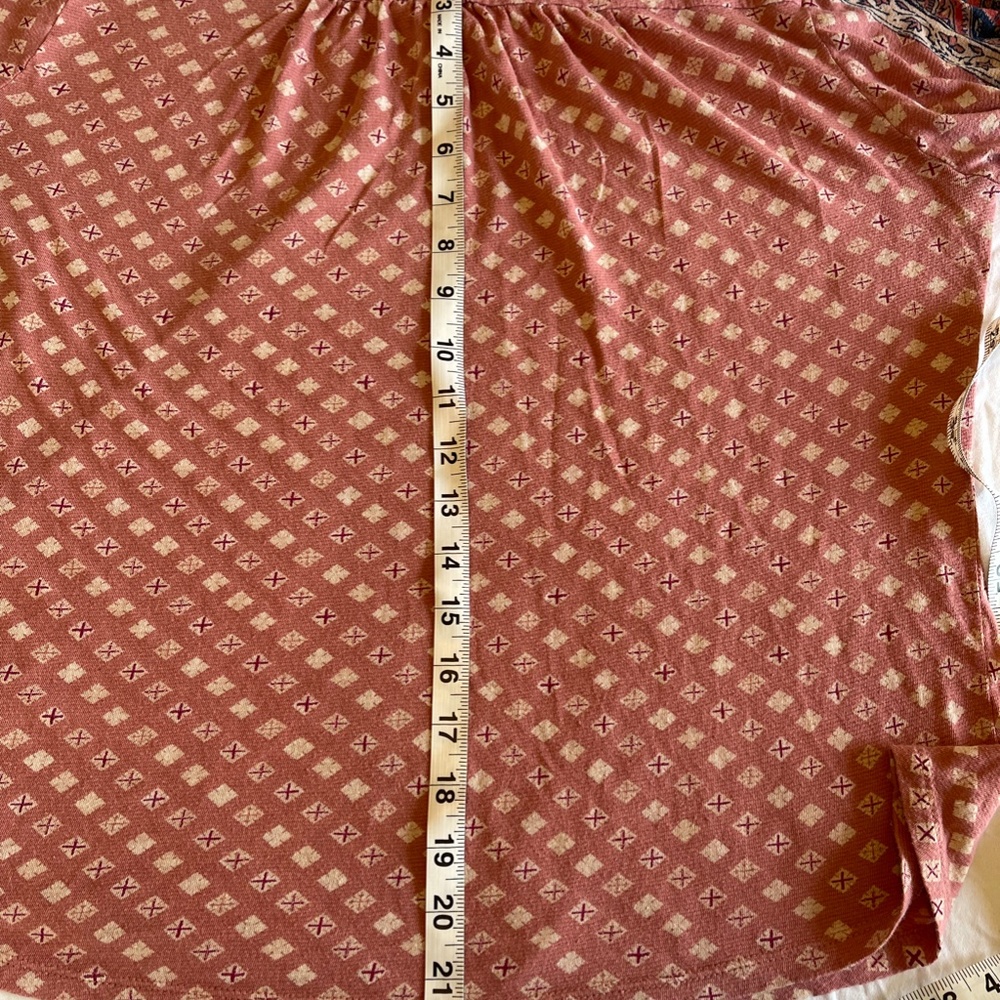 Lucky Brand dusty rose and blue peasant smock top, side medium - Picture 13 of 15